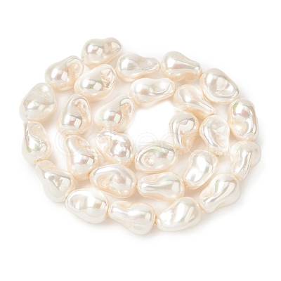 Electroplate Opaque Glass Imitation Pearl Beads Strands EGLA-H113-08C-1