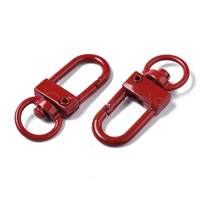 Spray Painted Eco-Friendly Alloy Swivel Snap Hooks Clasps PALLOY-T080-02G-NR-1