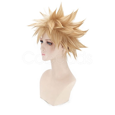 Short Blonde Wavy Cosplay Party Wigs OHAR-I015-03-1