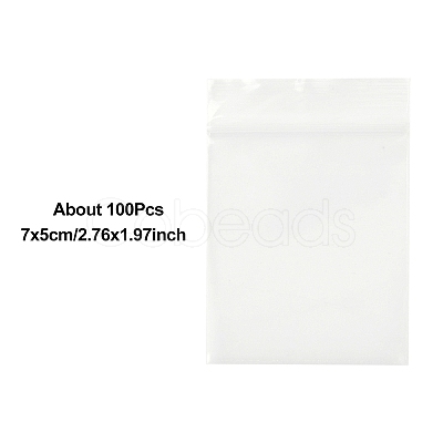 100Pcs Plastic Zip Top Bags OPP-YW0001-07B-1