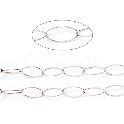 Tarnish Resistant 304 Stainless Steel Paperclip Chains CHS-O008-01P-1