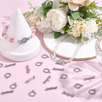 25Pcs 304 Stainless Steel Toggle Clasps STAS-BBC0009-60A-1