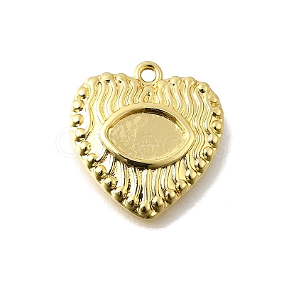 Heart Brass Pendant Cabochon Settings KK-P306-06G-1