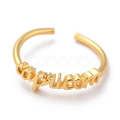 Constellation/Zodiac Sign Brass Cuff Rings RJEW-J074-05G-E-1