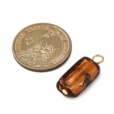 Handmade Gold Sand Lampwork Pendants PALLOY-JF04370-02-1