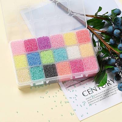 450G 18 Colors 12/0 Grade A Round Glass Seed Beads SEED-JP0012-07-2mm-1