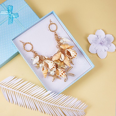Trendy Shell Bib Beach Necklaces NJEW-PH0001-01-1