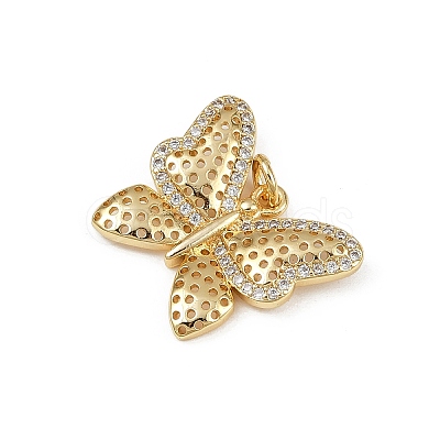 Brass Micro Pave Cubic Zirconia Pendants KK-S528-01G-1