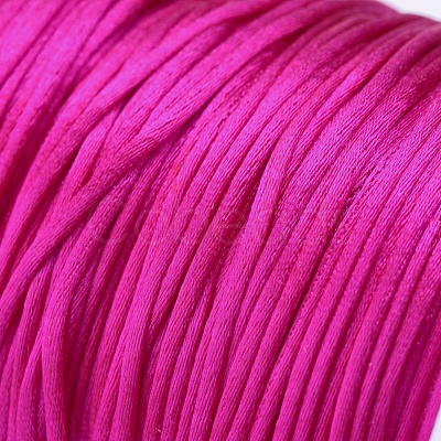 Round Nylon Satin Rattail Cord NWIR-WH0009-15A-03-1