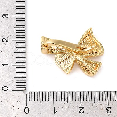 Brass Micro Pave Clear Cubic Zirconia Fold Over Clasps KK-G505-30G-1