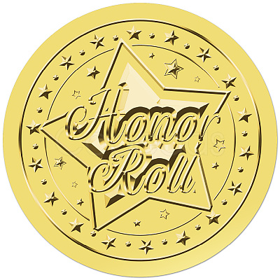 Gold Foil Paper Picture Stickers STIC-WH0030-001-1