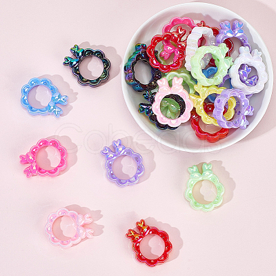 40Pcs UV Plating Acrylic Beads OACR-SP0001-84-1