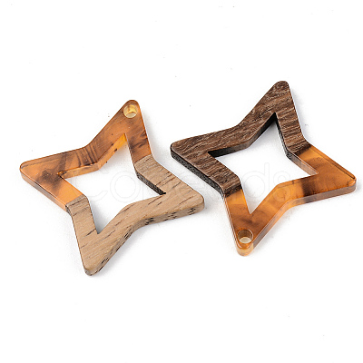 Resin & Walnut Wood Pendants RESI-S389-028A-A01-1