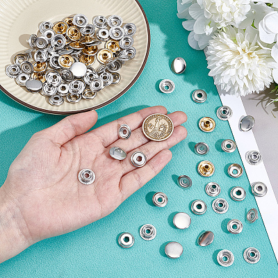 1Bag Brass Snap Buttons KK-GF0001-25P-1