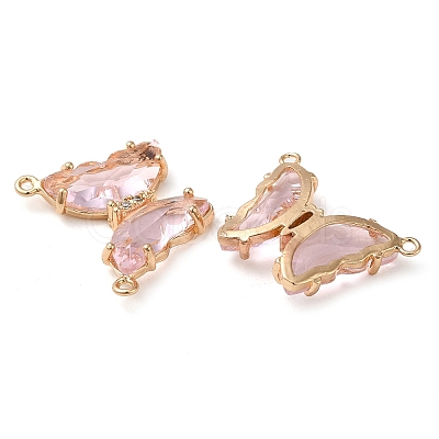Brass Pave Faceted Glass Connector Charms FIND-Z020-03Q-1