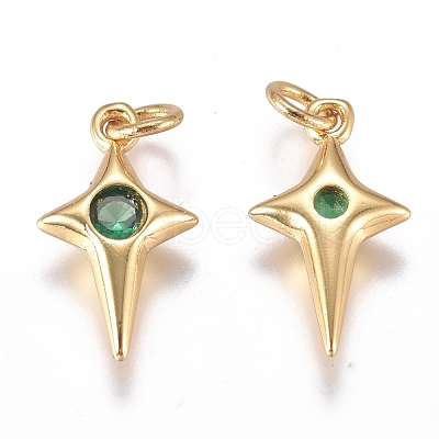 Brass Micro Pave Cubic Zirconia Charms ZIRC-G168-53G-02-1