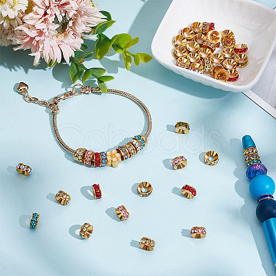 50Pcs Brass Spacer Beads RB-AR0003-23-1