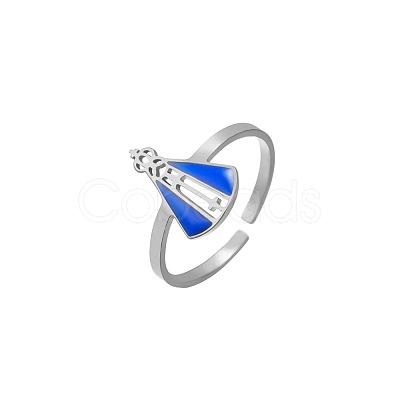 304 Stainless Steel Enamel Cuff Open Rings WG1A863-01-1