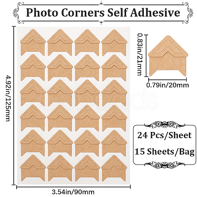 15 Sheets Photo Mounting Corners DIY-GF0007-23-1