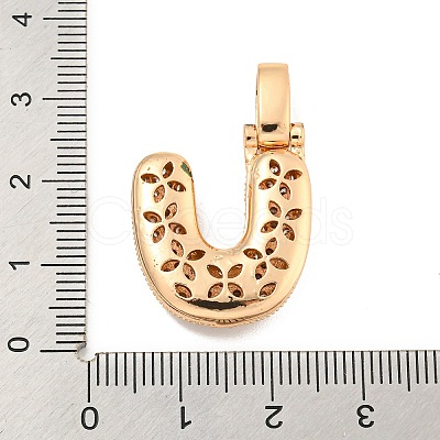 Brass Micro Pave Clear Cubic Zirconia Pendants KK-B099-01G-U-1