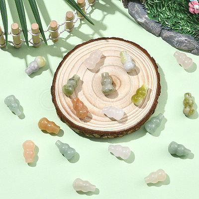 20Pcs atural Red Aventurine & Green Aventurine & Blue Aventurine & Quartz Crystal & Rose Quartz Beads G-YW0002-62-1