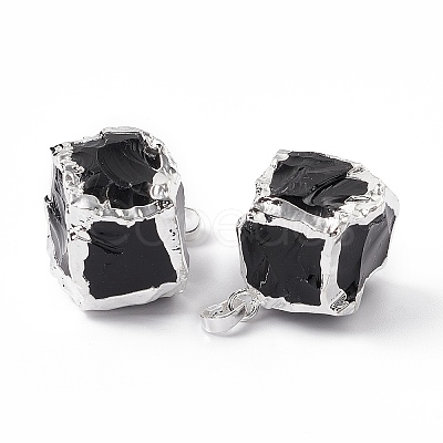 Natural Obsidian Pendants G-G978-01-1