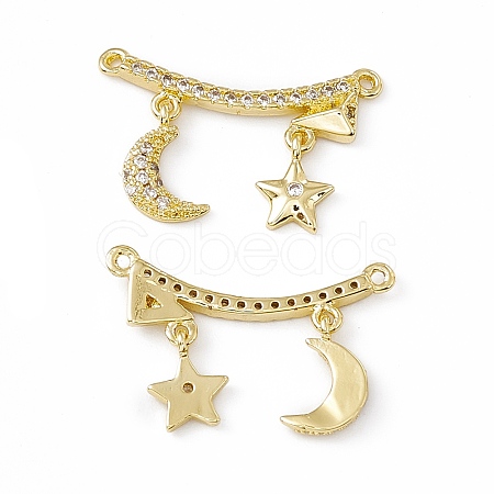 Brass Micro Pave Cubic Zirconia 2-Loop Pendants KK-E068-VC032-1