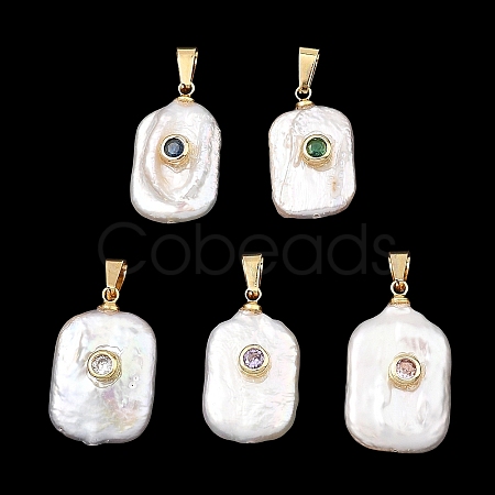 Baroque Natural Keshi Pearl Pendants PALLOY-JF05897-1