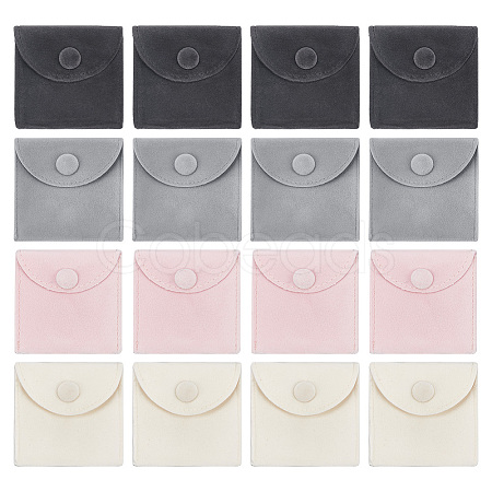 20Pcs 4 Colors Square Velvet Jewelry Bags TP-NB0001-56-1