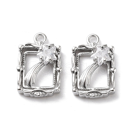 Rack Plating Brass Micro Pave Cubic Zirconia Pendants KK-K333-90P-1