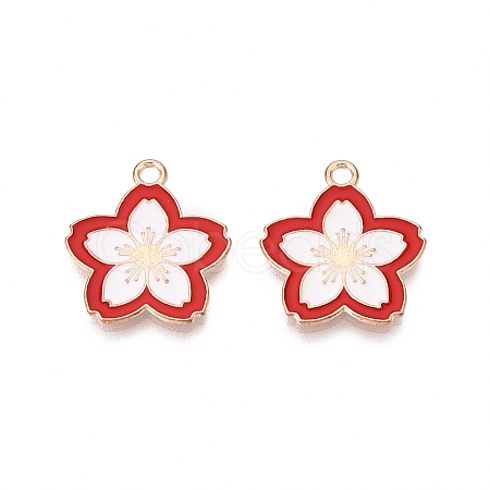 Light Gold Plated Alloy Enamel Pendants PALLOY-N176-28D-RS-1