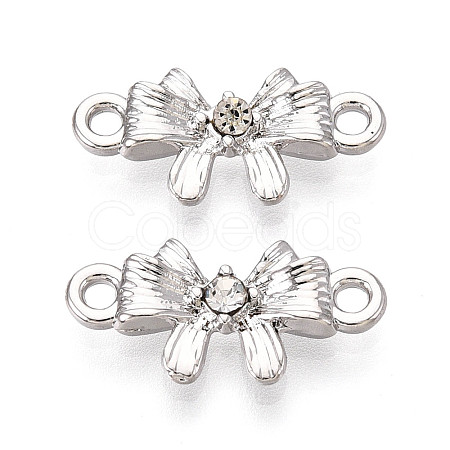 Alloy Crystal Rhinestone Bowknot Links Connector Charms PALLOY-T091-36P-1