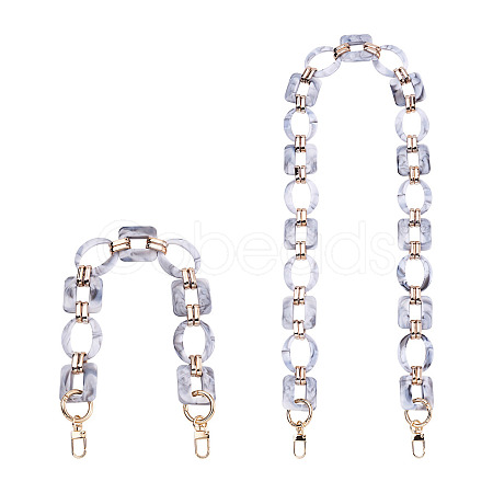 2Pcs Oval & Square Acrylic Bag Handle FIND-GN0001-14A-1