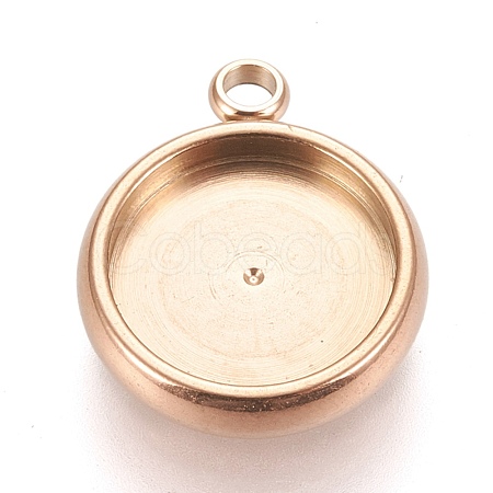 Ion Plating(IP) 304 Stainless Steel Pendant Cabochon Settings STAS-K202-03D-RG-1