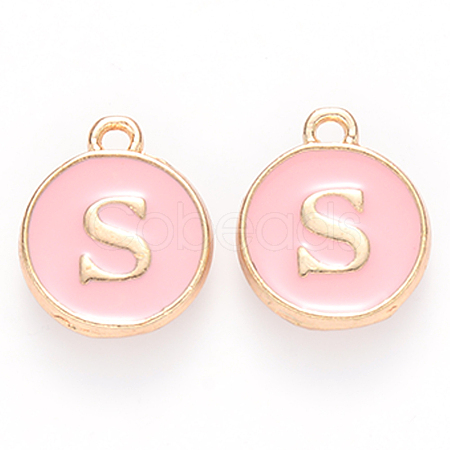 Golden Plated Alloy Enamel Charms X-ENAM-S118-07S-1