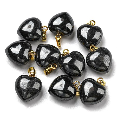 Natural Black Stone Pendants G-I311-A19-G-01-1