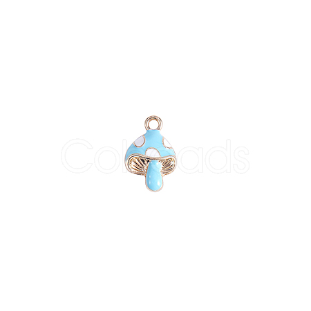 Golden Tone Alloy Enamel Mushroom Charm FIND-SZC0017-015-1