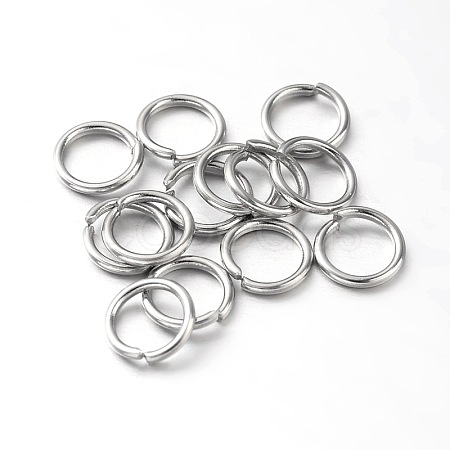 Eco-Friendly PVD Vacuum Plating & Long-Lasting Plated Brass Open Jump Rings KK-E663-8mm-P-1