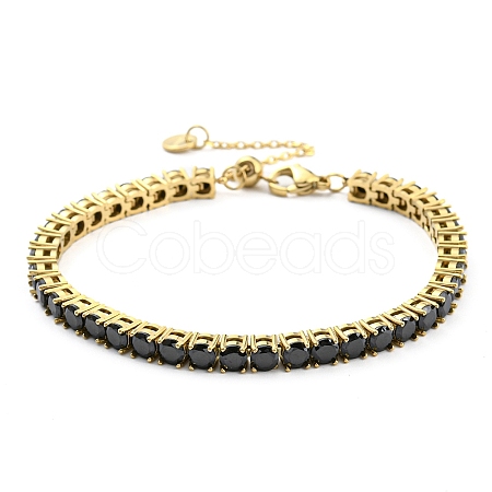 Rhinestone Bracelet BJEW-C049-01G-04-1