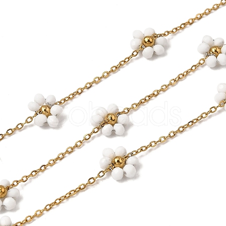 304 Stainless Steel Flower Link Chains CHS-H113-01G-08-1