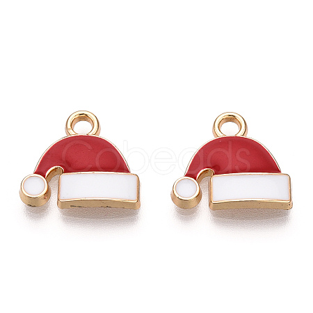Golden Plated Alloy Enamel Charms X-ENAM-T009-96-RS-1