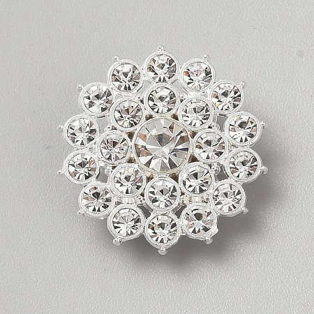 Alloy Rhinestone Shank Buttons BUTT-WH0020-93S-1