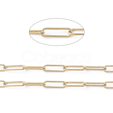 PVD Vacuum Plating 304 Stainless Steel Paperclip Chains CHS-L022-02P-G-1