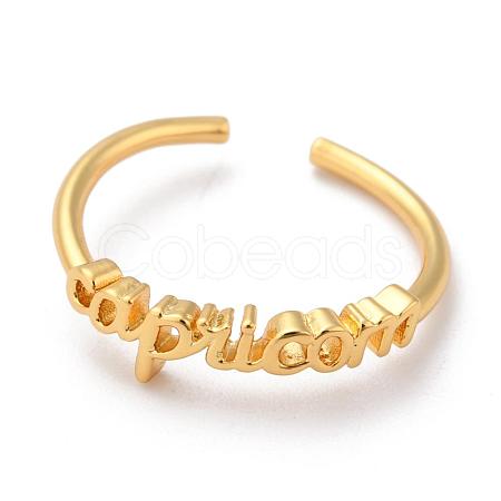 Constellation/Zodiac Sign Brass Cuff Rings RJEW-J074-05G-E-1