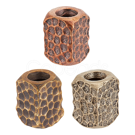 3Pcs 3 Colors Brass European Beads KK-OC0001-63-1