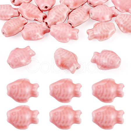 18Pcs Handmade Porcelain Beads Strands PORC-TADJ0001-04A-1