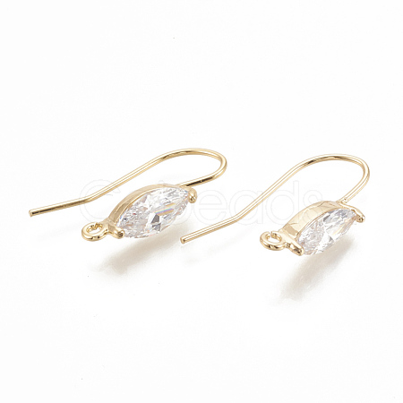Brass Earring Hooks KK-S345-212G-1