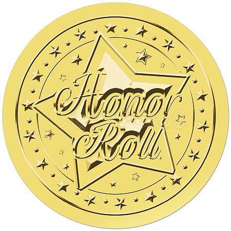 Gold Foil Paper Picture Stickers STIC-WH0030-001-1