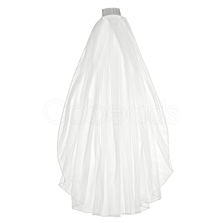 Gauze & Plastic Pearl & Resin Hair Combs OHAR-WH0029-17-1
