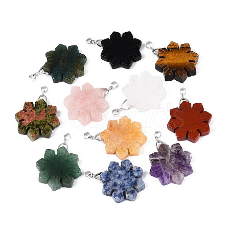 Natural Mixed Stone Pendants G-T144-12M-1